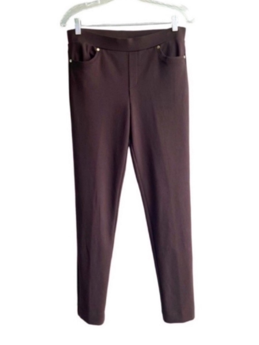 Anne Klein Ankle Pants Pull-on Pockets Brown Size S